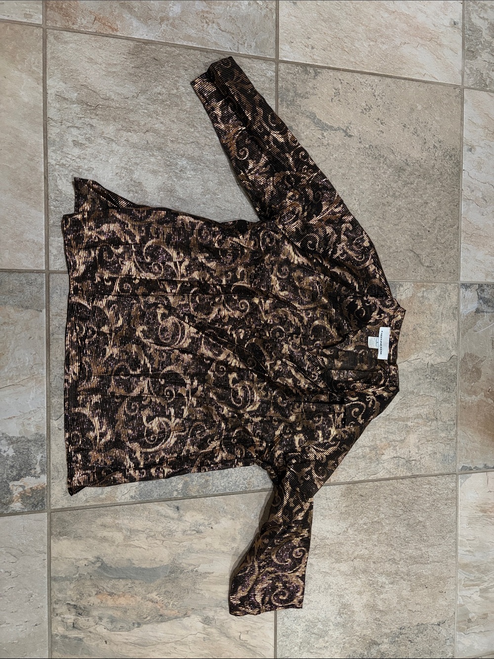 Caroline Rose Black and Gold sheer jacket